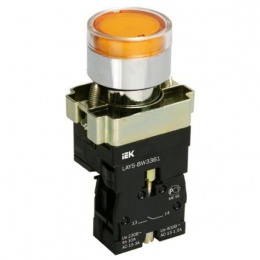 Кнопка LAY5-BW3561 c  подсветкой желтая  1з ИЭК