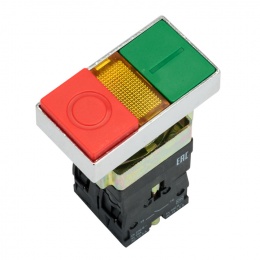 Кнопка управления LAY5-BW8465 "I-O" сдвоенная с подсветкой ИЭК